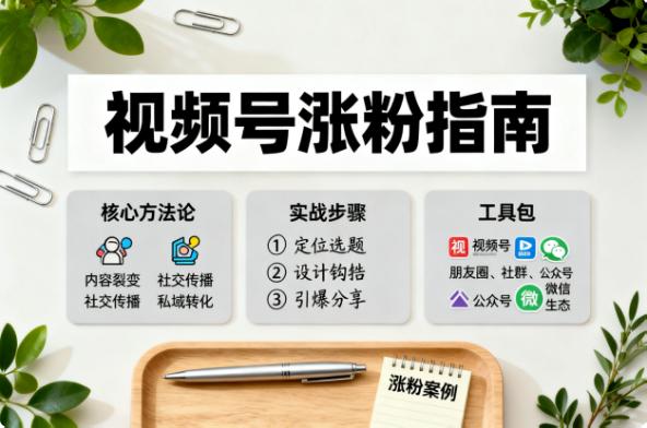 视频号涨粉：微信生态下的社交裂变实战指南