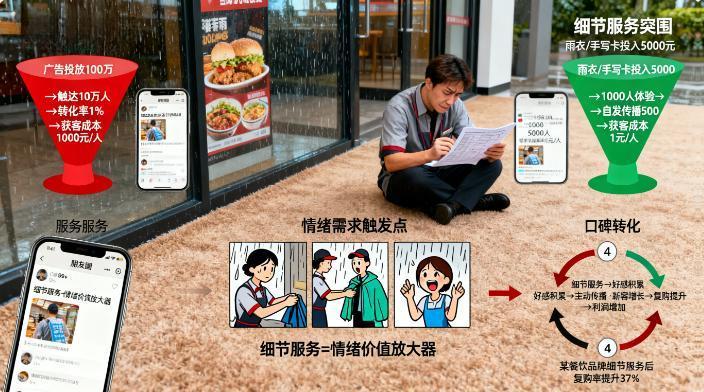 商家靠“细节服务”突围，花小钱圈粉大流量