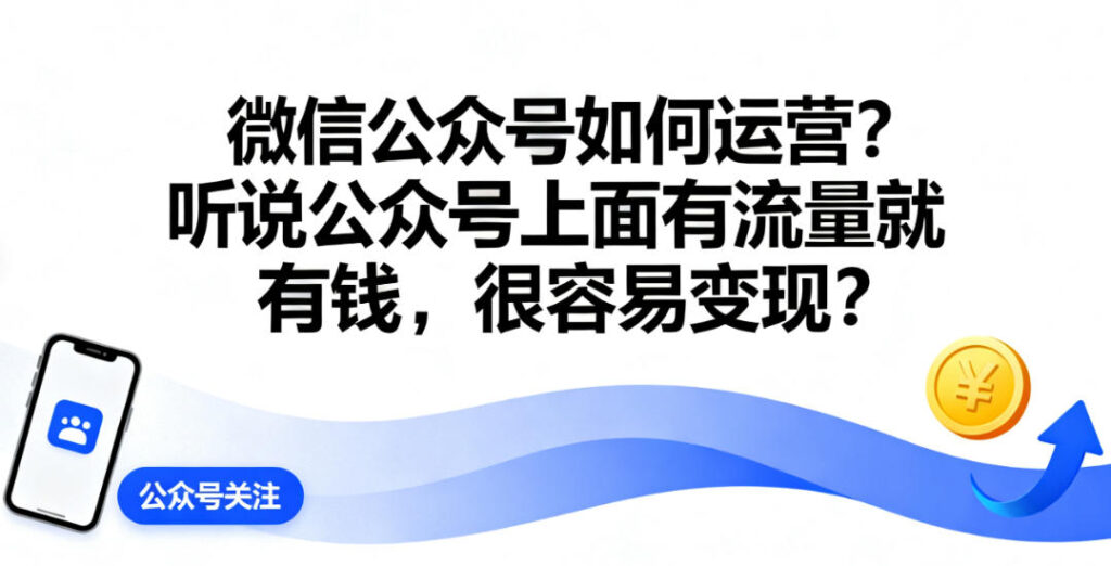 微信公众号如何运营？听说公众号上面有流量就有钱，很容易变现？