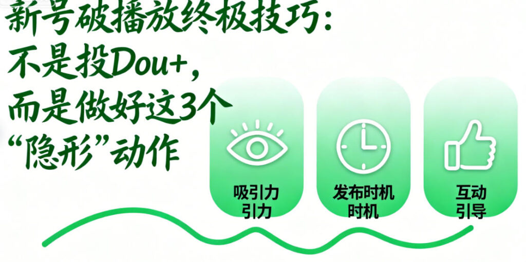 新号破播放终极技巧：不是投Dou+，而是做好这3个“隐形”动作