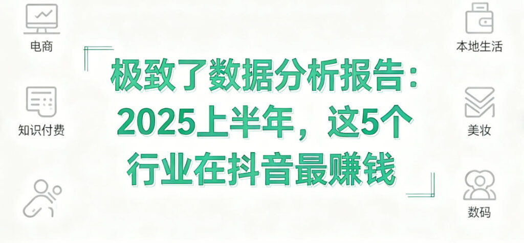 “极致了数据”2025技术洞察：抖音上半年最赚钱的5大行业与精准数据采集攻略